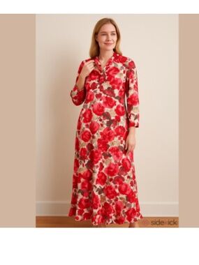 Nancy G Vintage Red Floral Maxi Dress